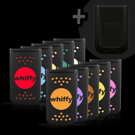 whiffy Sample Pack: alle 10 Duft-Pods mit Handyhalterung im Überblick